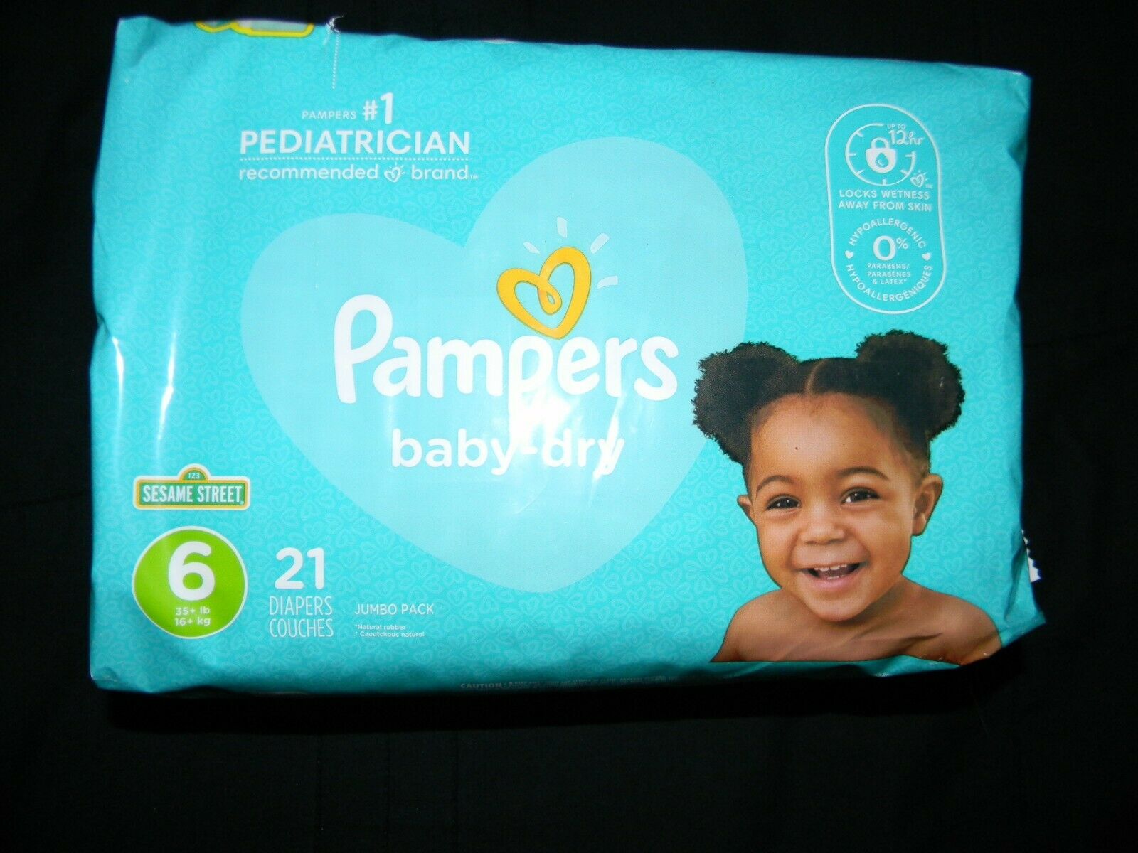 4 new pampers baby-dry size 6 over 35+Lbs Sample